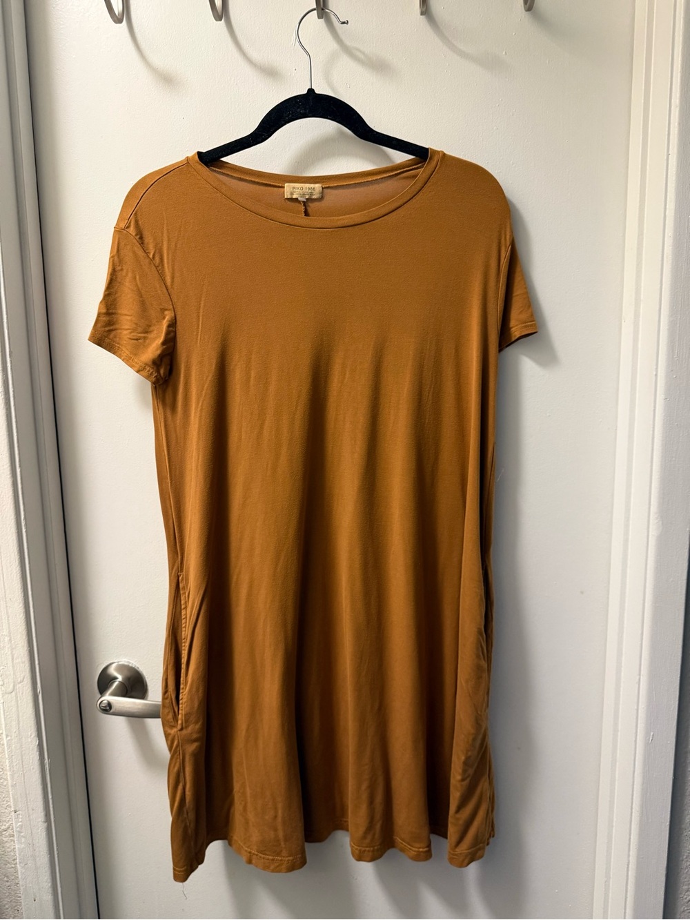 Mustard Short Sleeve Swing Dress